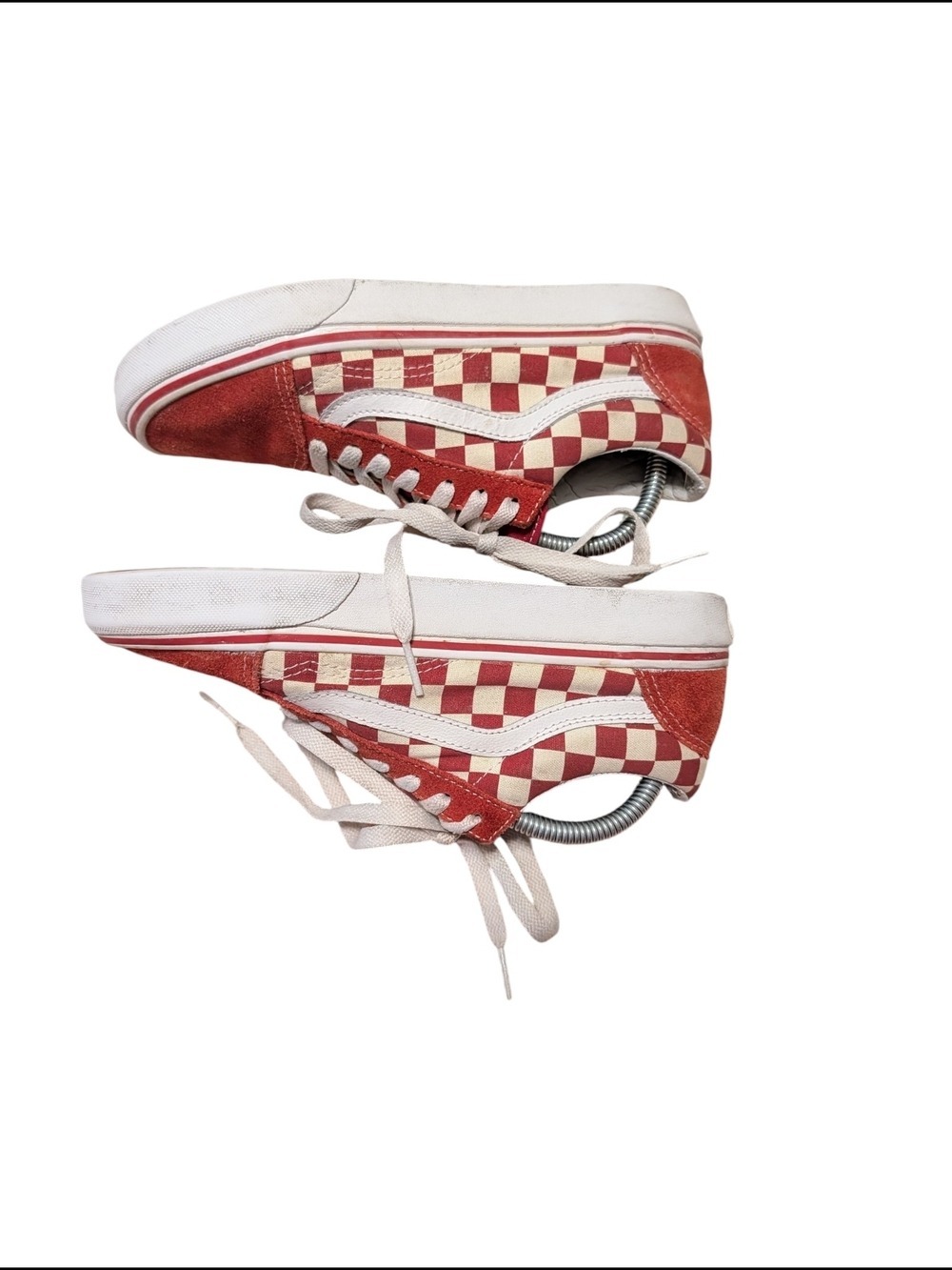 Vans Checkerboard Low-Top Sneakers - Red & Cream - Picture 2 of 11